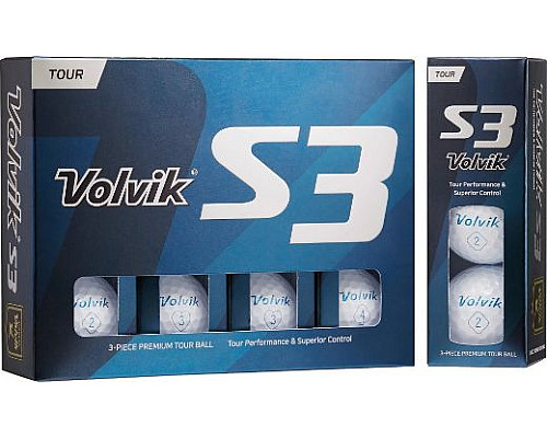М'ячі для гольфу Volvik Tour S3 12 шт, білі
