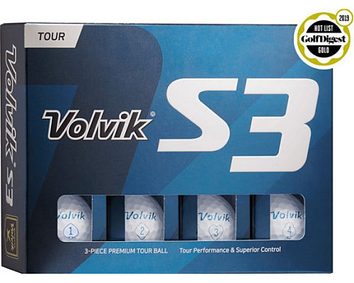 М'ячі для гольфу Volvik Tour S3 12 шт, білі