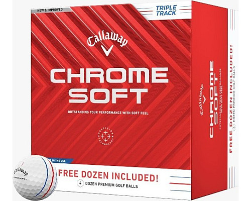 М'ячі для гольфу Callaway Chrome Soft Triple Track 2024 12 шт, білі