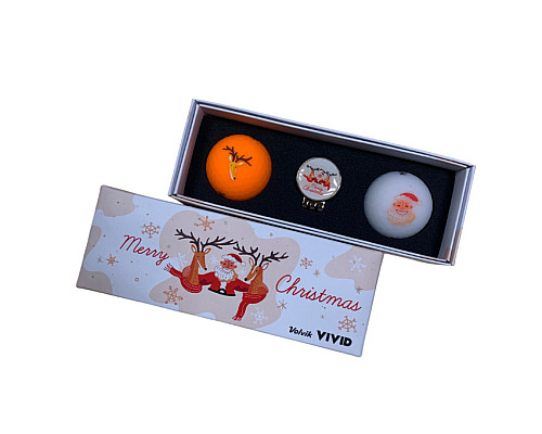 М'ячі для гольфу Volvik Christmas 2 шт, біло-помаранчевий