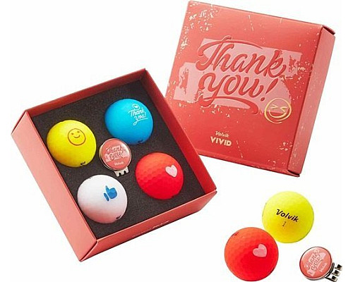 М'ячі для гольфу Volvik Thank You 4 шт, різнокольорові
