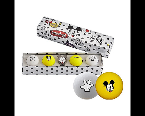 М'ячі для гольфу Volvik Disney Mickey 4 шт, сіро-жовті
