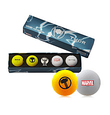 М'ячі для гольфу Volvik Marvel Thor 4 шт, сіро-жовті
