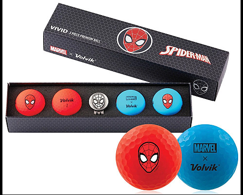М'ячі для гольфу Volvik Marvel Spider Man 4 шт, червоно-сині