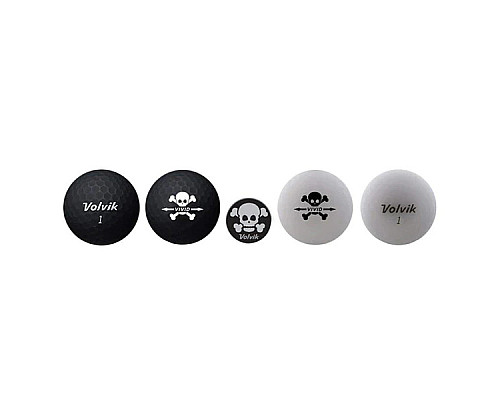 М'ячі для гольфу Volvik Skull 4 шт, чорно-білі