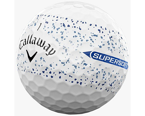 М'ячі для гольфу Callaway Supersoft  Splatter 360, 2025 12 шт, біло-синій