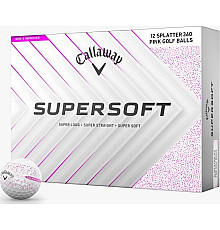 М'ячі для гольфу Callaway Supersoft Splatter 360,  2025 12, біло-рожеві