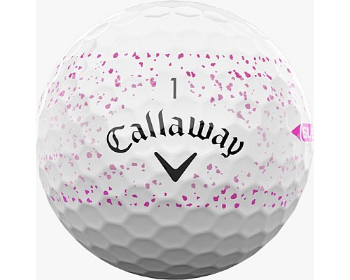 М'ячі для гольфу Callaway Supersoft Splatter 360,  2025 12, біло-рожеві