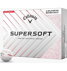 М'ячі для гольфу Callaway Supersoft Splatter 360, 2025 12, біло-червоні
