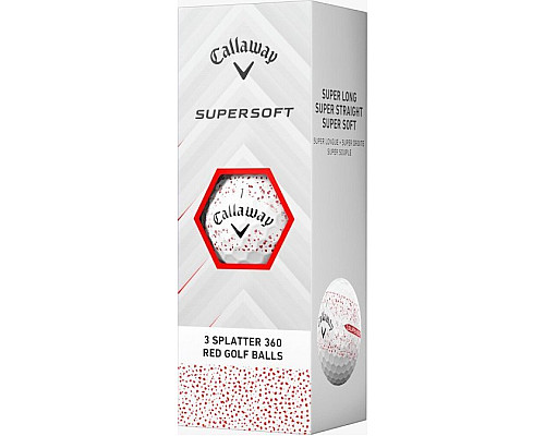 М'ячі для гольфу Callaway Supersoft Splatter 360, 2025 12, біло-червоні
