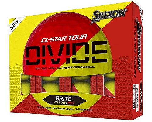 М'ячі для гольфу Srixon Q-Star Tour Divide2 12 шт, жовто-червоні