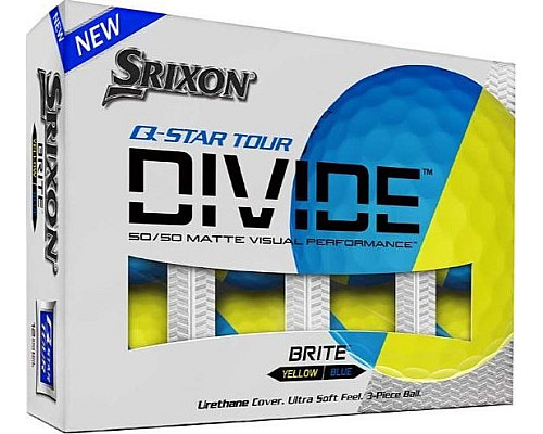 М'ячі для гольфу Srixon Q-Star Tour Divide 12 шт, жовто-блакитні