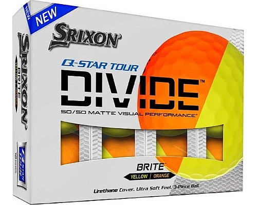 М'ячі для гольфу Srixon Q-Star Tour Divide 12 шт, жовто-помаранчеві