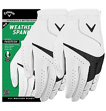 Рукавички для гольфу Callaway Weather Spann MLH р. L 2 шт, біло-чорні