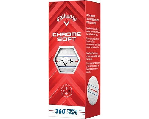 М'ячі для гольфу Callaway Chrome Soft TripleTrack 360 2024 3 шт, білі