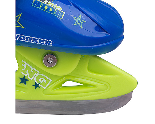 Ковзани для хлопців WORKER Kelly Pro Boy з хутром - розмір  XS (29-32), синьо-зелені