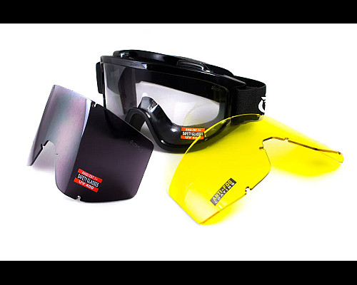 Окуляри захисні Global Vision Wind-Shield 3 lens KIT Anti-Fog, змінні лінзи 3 шт.