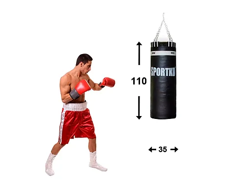 Шкіряна боксерська груша SportKO 35х110 см / 50 кг Шкіряна боксерська груша SportKO 35х110 см / 50 кг