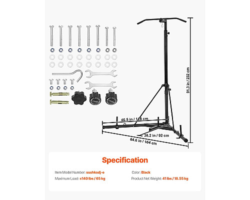 Стійка для боксерського мішка VEVOR, чорна