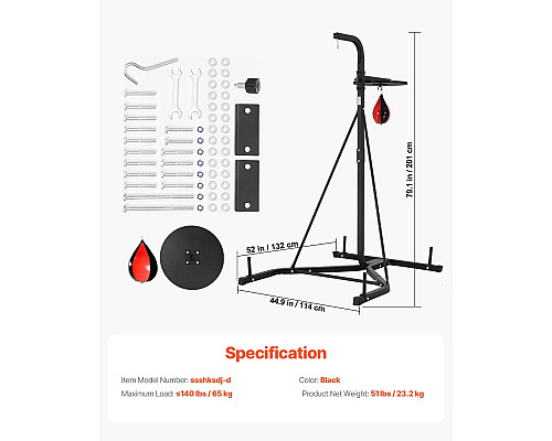 Стійка для боксерського мішка VEVOR, чорна