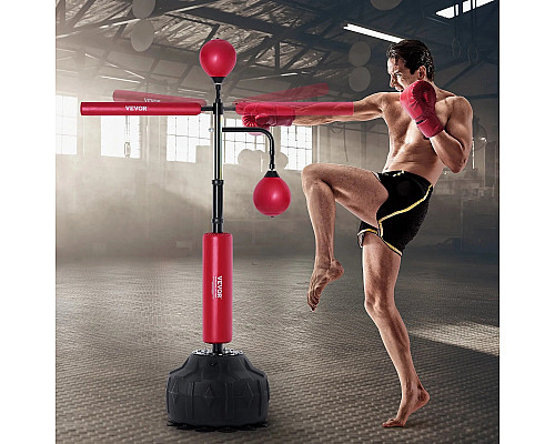 Боксерська груша з підставкою VEVOR, чорно-червоний