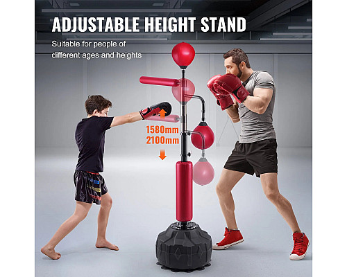 Боксерська груша з підставкою VEVOR, чорно-червоний