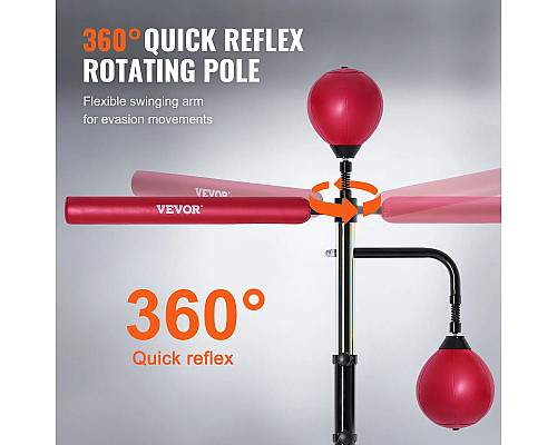 Боксерська груша з підставкою VEVOR, чорно-червоний