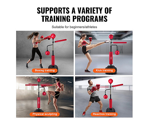 Боксерська груша з підставкою VEVOR, чорно-червоний