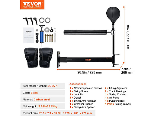 Боксерський тренажер настінний VEVOR, чорна