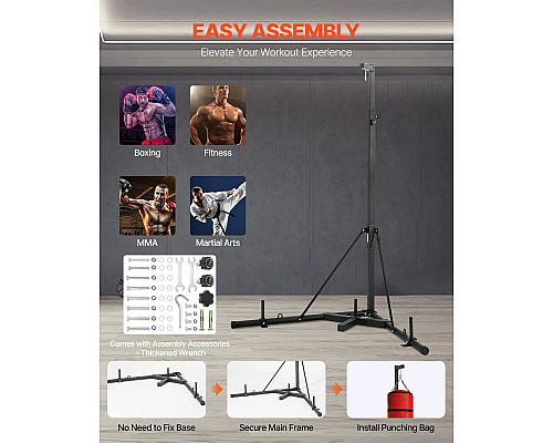 Стійка для боксерського мішка VEVOR, чорна