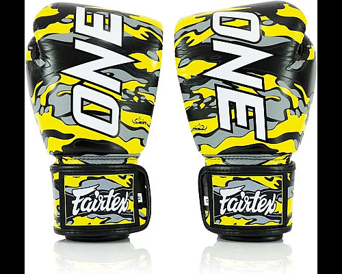 Рукавички боксерські шкіряні з бинтами Fairtex BGV-ONE X STBG 12 унцій, жовті
