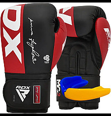 Рукавички боксерські з капою RDX REX F4 розмір 14 унцій, чорно-червоні
