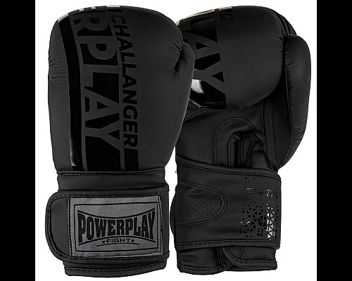 Рукавички боксерські PowerPlay 3086 Matt Challenger розмір 16 унцій, чорні