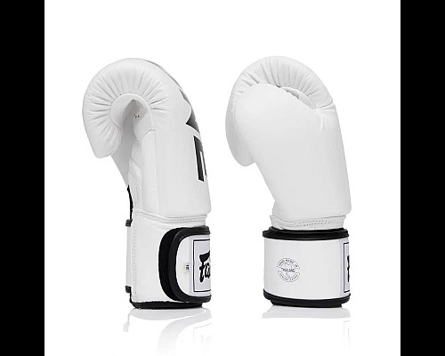 Рукавички боксерські шкіряні з бинтами Fairtex BGV1-ONE 10 унцій, білі