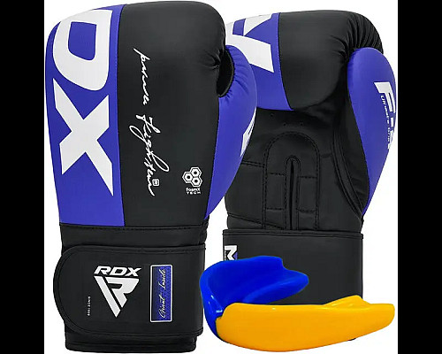 Рукавички боксерські з капою RDX  F4 Hook&Loop розмір 12 унцій, чорно-сині