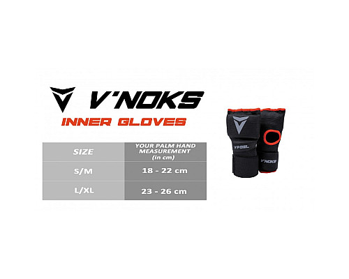 Рукавички-бинти з гелевими подушечками VNoks VPGEL S/M, чорно-червоні
