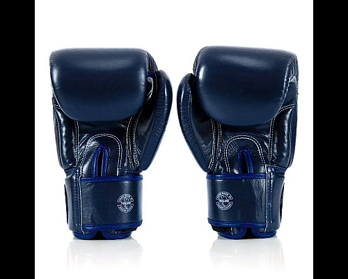 Рукавички боксерські шкіряні з бинтами Fairtex BGV1-ONE 10 унцій, темно-сині