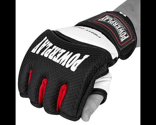 Рукавички для MMA PowerPlay 3075 розмір M, чорно-білі