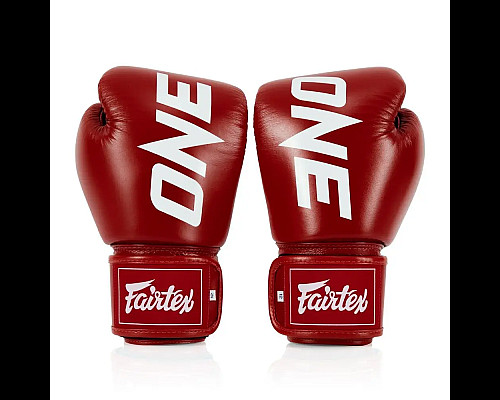 Рукавички боксерські шкіряні з бинтами Fairtex BGV1-ONE 10 унцій, червоні