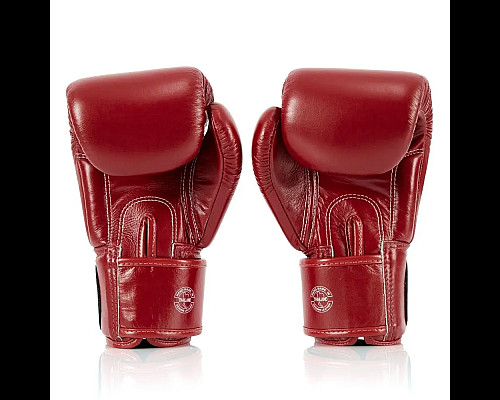 Рукавички боксерські шкіряні з бинтами Fairtex BGV1-ONE 10 унцій, червоні