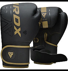 Рукавички боксерські з капою RDX F6 Kara Matte розмір 8 унцій, чорно-золотисті
