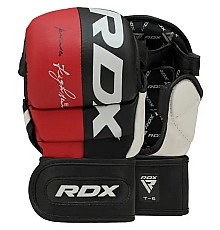 Рукавички греплінгові для ММА RDX T6 Plus Rex розмір XL, червоні