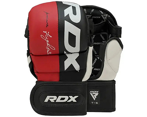 Рукавички греплінгові для ММА RDX T6 Plus Rex розмір XL, червоні