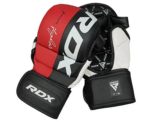 Рукавички греплінгові для ММА RDX T6 Plus Rex розмір XL, червоні