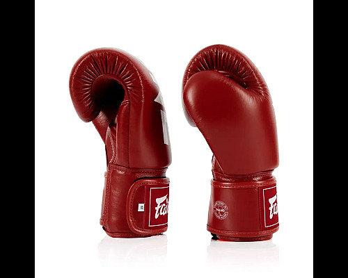 Рукавички боксерські шкіряні з бинтами Fairtex BGV1-ONE 12 унцій, червоні
