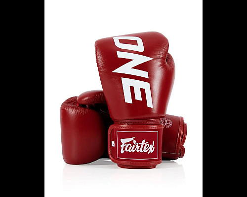 Рукавички боксерські шкіряні з бинтами Fairtex BGV1-ONE 14 унцій, червоні