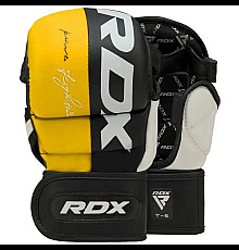 Рукавички греплінгові для ММА RDX T6 Plus Rex розмір XL, чорно-жовті