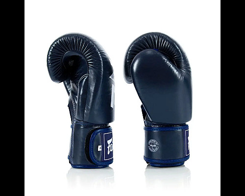 Рукавички боксерські шкіряні з бинтами Fairtex BGV1-ONE 14 унцій, темно-сині