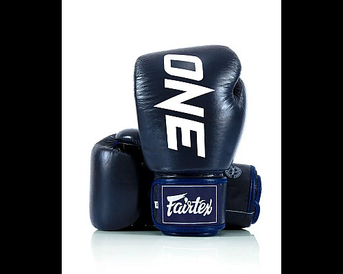 Рукавички боксерські шкіряні з бинтами Fairtex BGV1-ONE 14 унцій, темно-сині