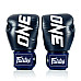 Рукавички боксерські шкіряні з бинтами Fairtex BGV1-ONE 14 унцій, темно-сині